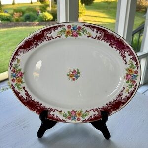 HOMER LAUGHLIN, BRITTANY, 13 1/2” OVAL SERVING PLATTER IN THE “MAJESTIC“ PATTERN